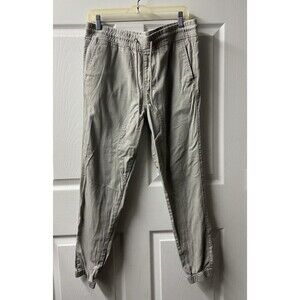 Chip & Pepper Pull On Tie Joggers Womens Size Medium Khaki Tan Woven